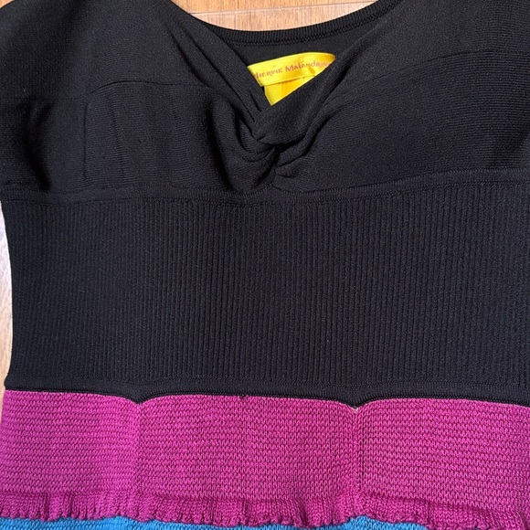 Catherine Malandrino Black and Multicolor Striped Midi Dress - Picture 4 of 7